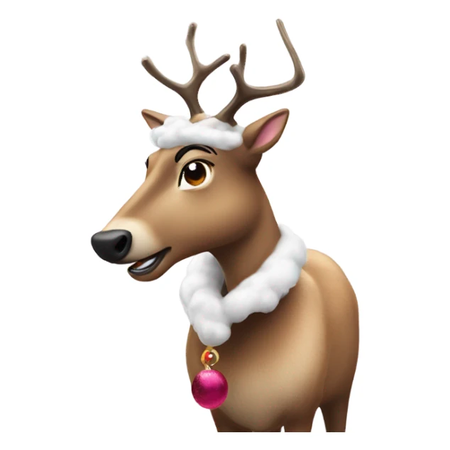 The gayest reindeer in drag sniffing snow sticker