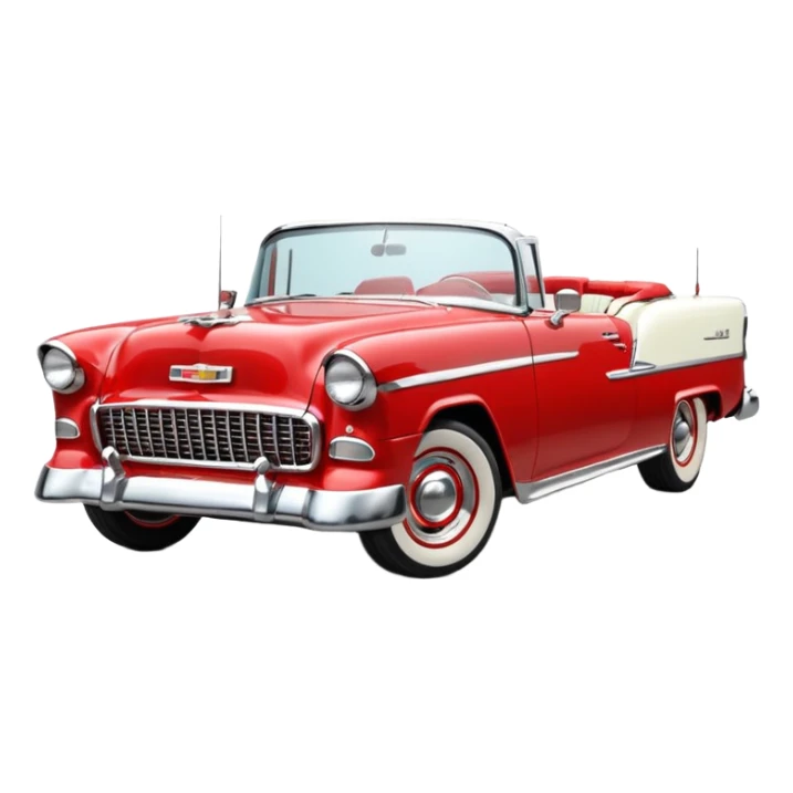 1955 Chevrolet Bel Air Convertible, Red-White color, 32x32 pixels, aspect ratio: 1:1 sticker