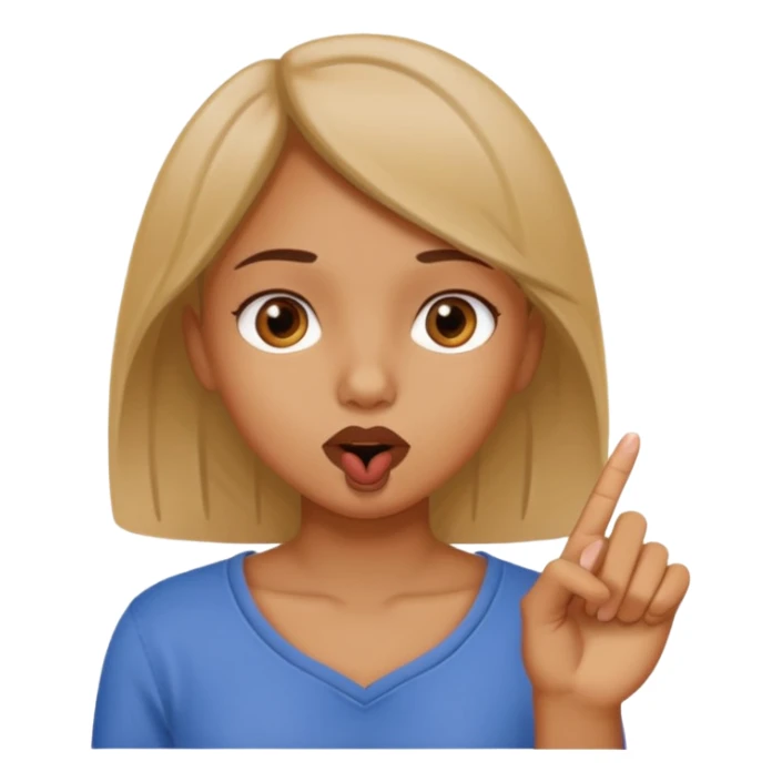 girl with top of index in the mouth  sticker