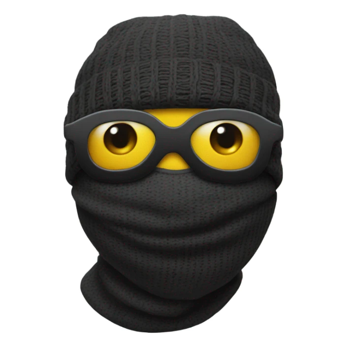 Emoji wearing a ski mask with eyes sticker
