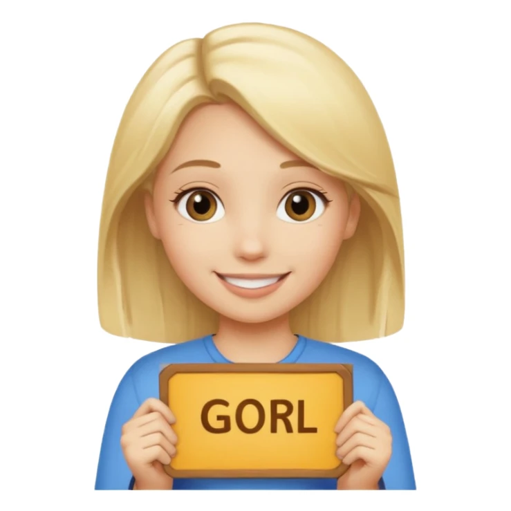 A girl holding a sign saying good girl sticker