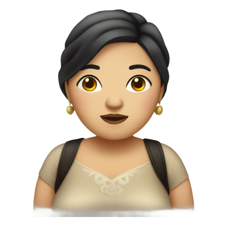 chubby mexican lady that looks asian  sticker