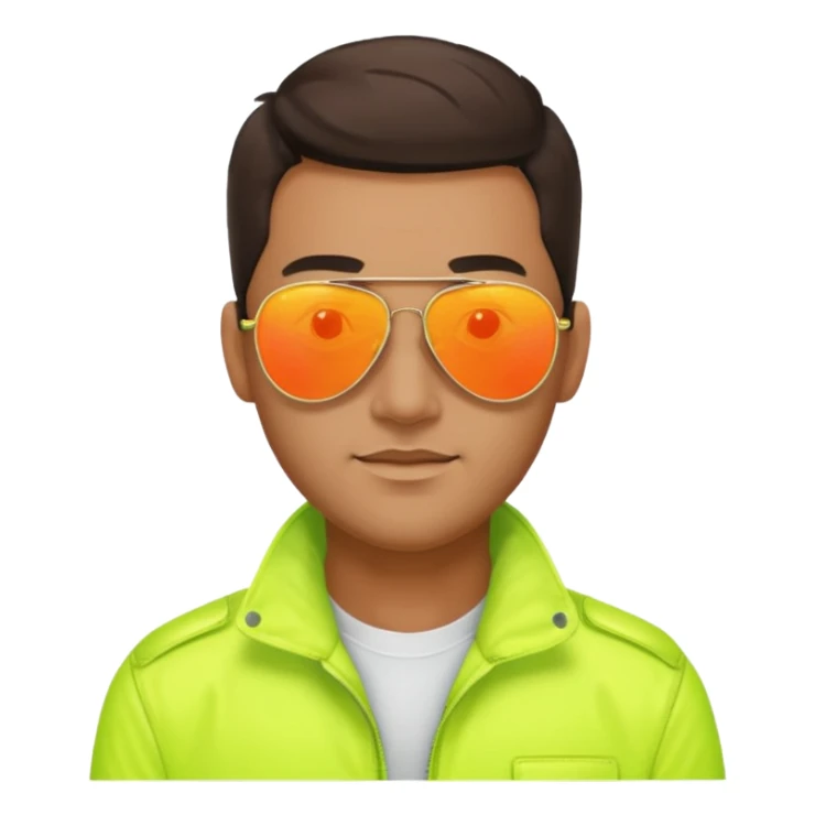 man wearing reflective neon aviator sunglasses sticker