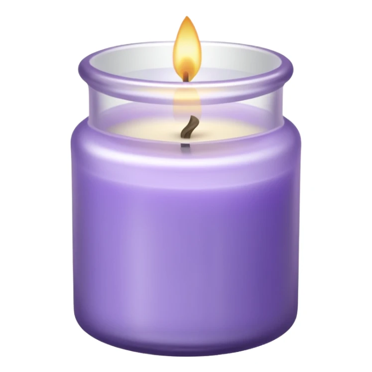 Lavender candle – purple wax in frosted glass jar sticker