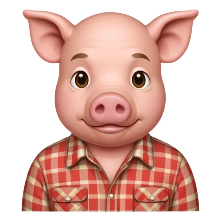 pig man with plaid shirt sticker