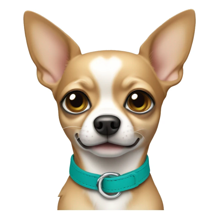 Full size tan chihuahua with teal collar sticker