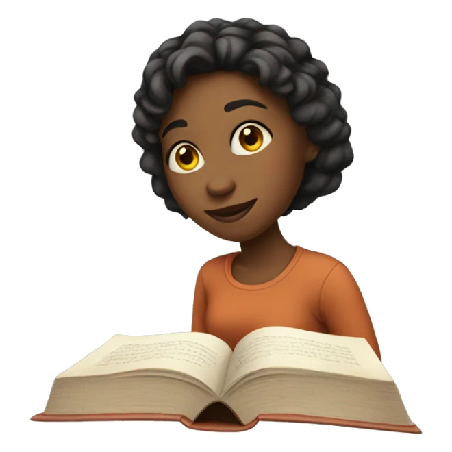 girl with a book  sticker