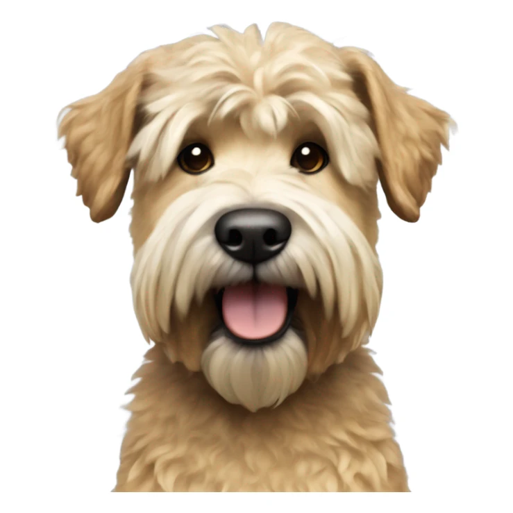 Hyper realistic soft coated Wheaton terrier with darker ears and short hair on it head sticker