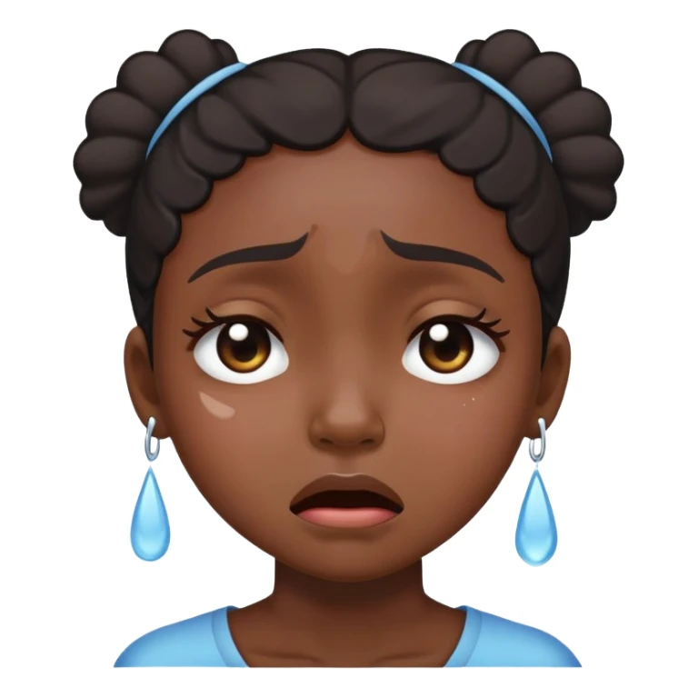 black girl crying (tears must look like this emoji : 😭) sticker