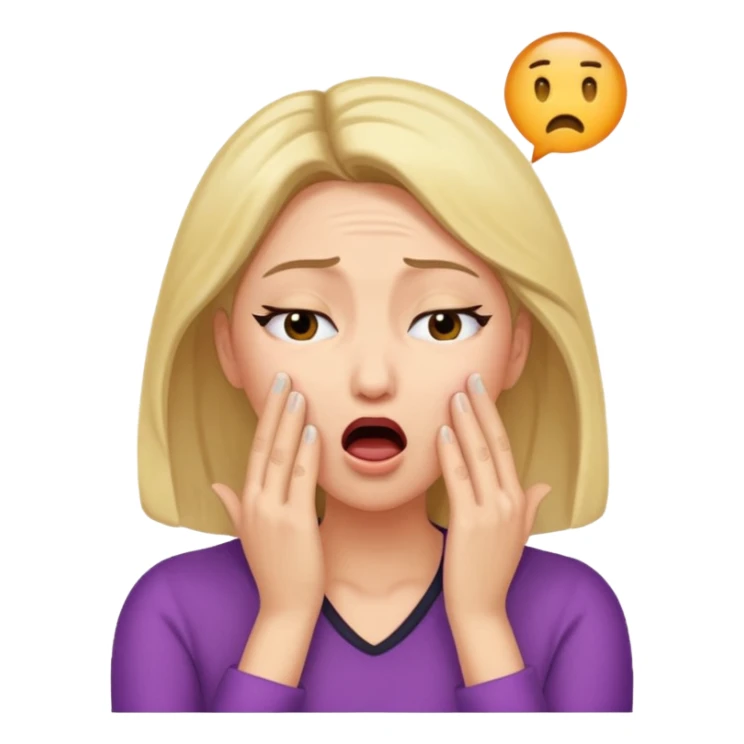 Actress shocked faint backwards with hand on forehead, mouth open, eyes closed sticker