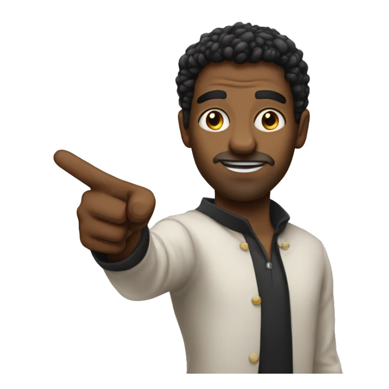 Guy pointing at you with black soulless eyes sticker