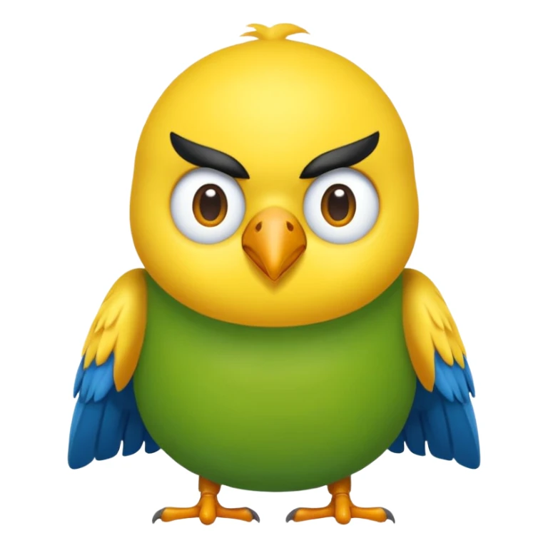 Pappagallo giallo e blu con il giallo sul petto le ali e la coda blu e la fronte poco poco verde sticker