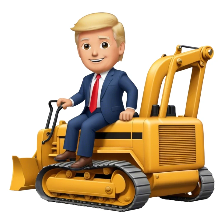 Donald trump riding bulldozer sticker