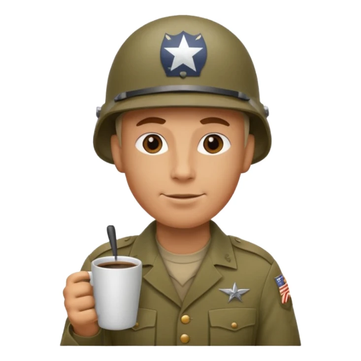 Une Tassae de cafe soldat americain ww2 anthropomorphe  sticker