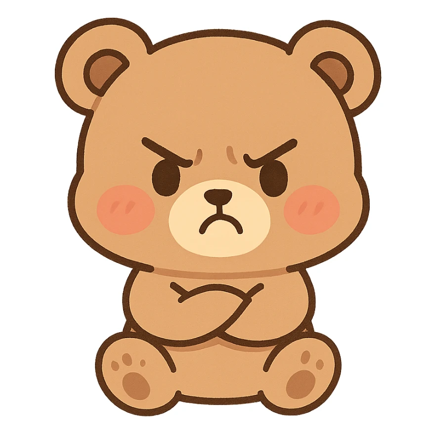 Chibi Bear Pout (angry but cute) sticker
