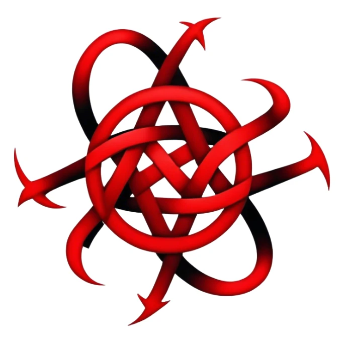 red and black chaos dark symbol sticker