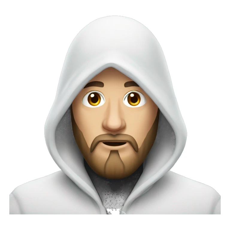 Russian man with beard in a hood covered with snow sticker