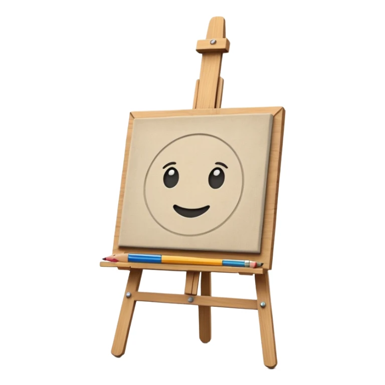 Canvas with pencil sketch,canvas on easel sticker