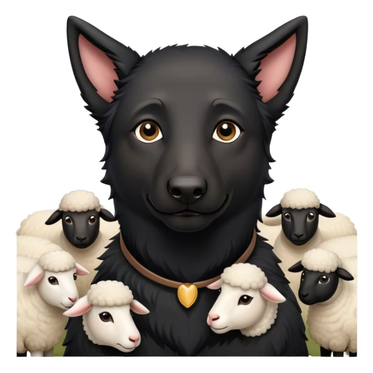 Black Shepherds with a flick of sheep sticker