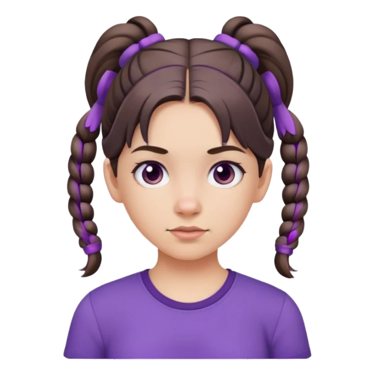 simple girl avatar with pigtails and purple shirt sticker