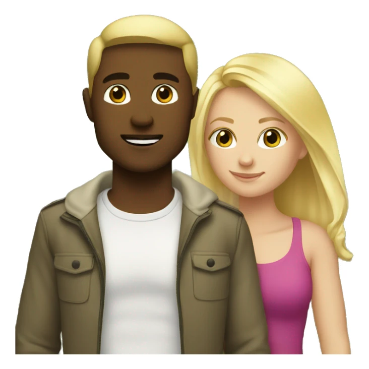 Blonde girl and white head guy outdoor together  sticker