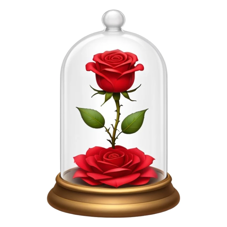 The enchanted rose from Beauty and the beast in its glass bell  sticker