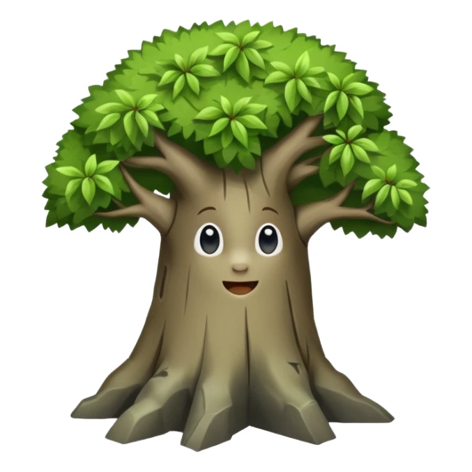 Tree hugging a rock of similar size with its branches  sticker