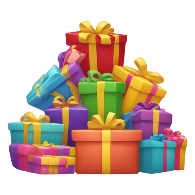 Pile of colorful gifts sticker