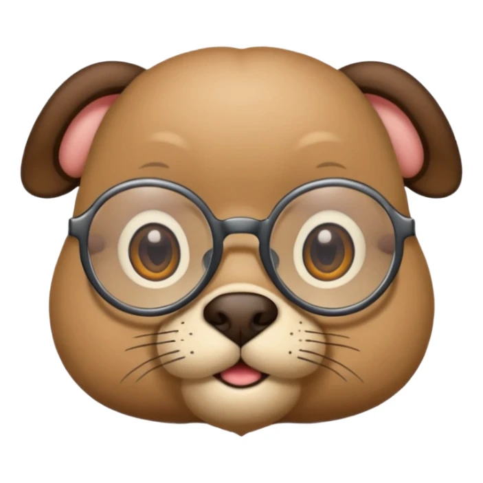 yuvarlak gözlüklü hayvab sticker