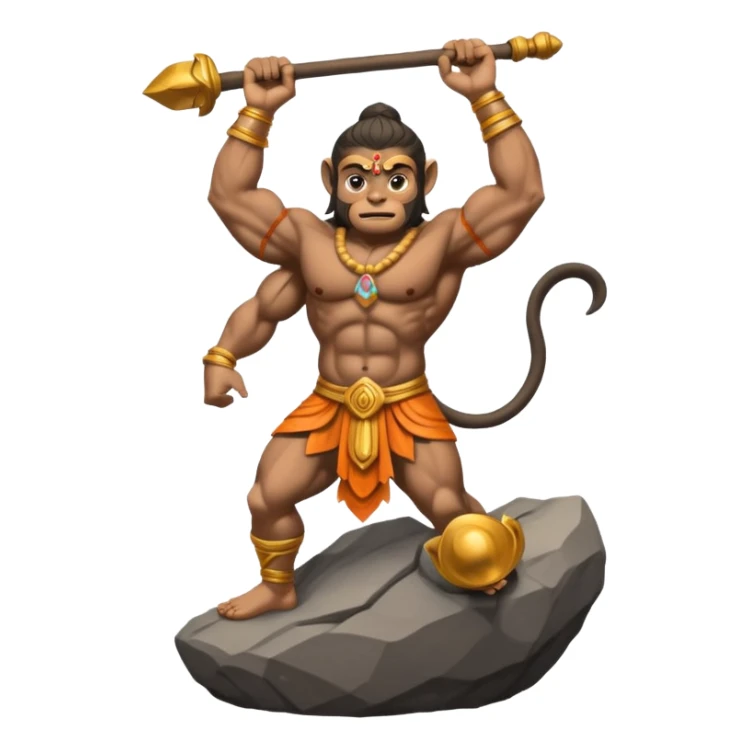 Lord Hanuman carrying mountain sticker