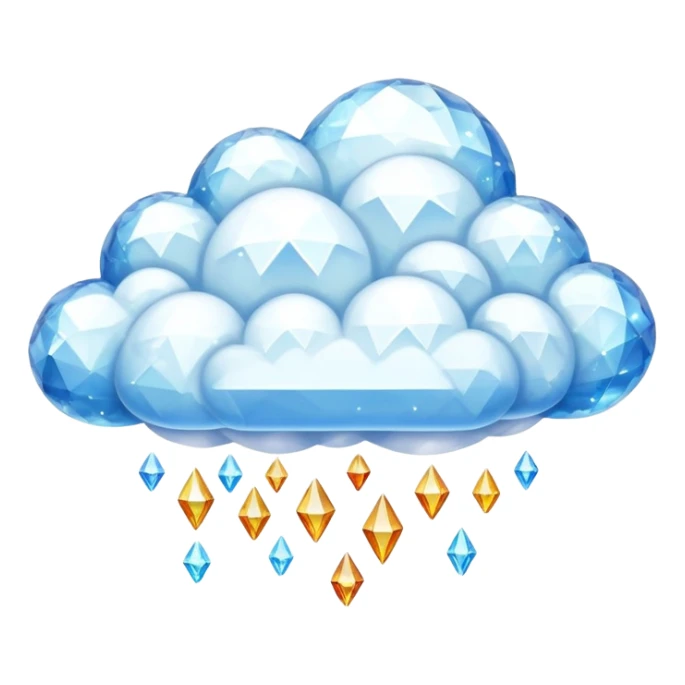 glittering crystal cloud with shiny facets floating in the sky sticker