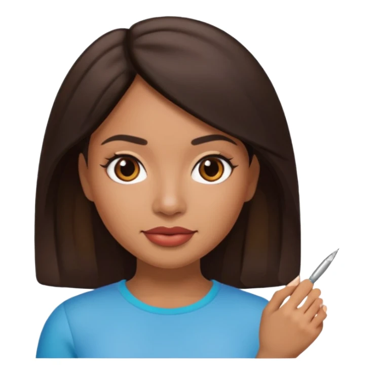 latina girl memoji with nail sticker