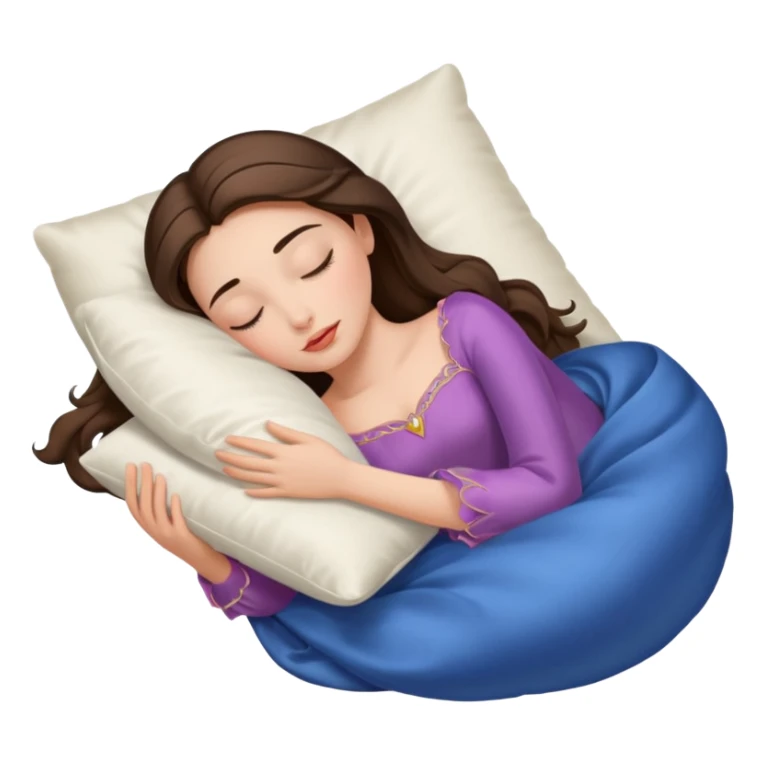 sleeping beauty brunette white girl with a silk pillow sticker