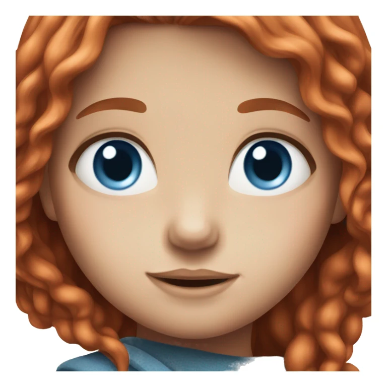 Girl with long red hair, blue eyes, freckles sticker