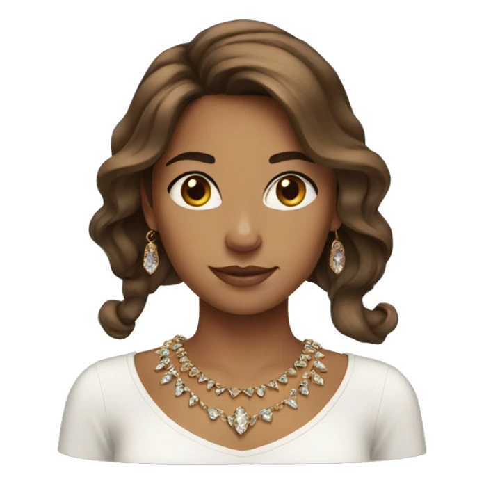 brown haired girl with jewelry sticker
