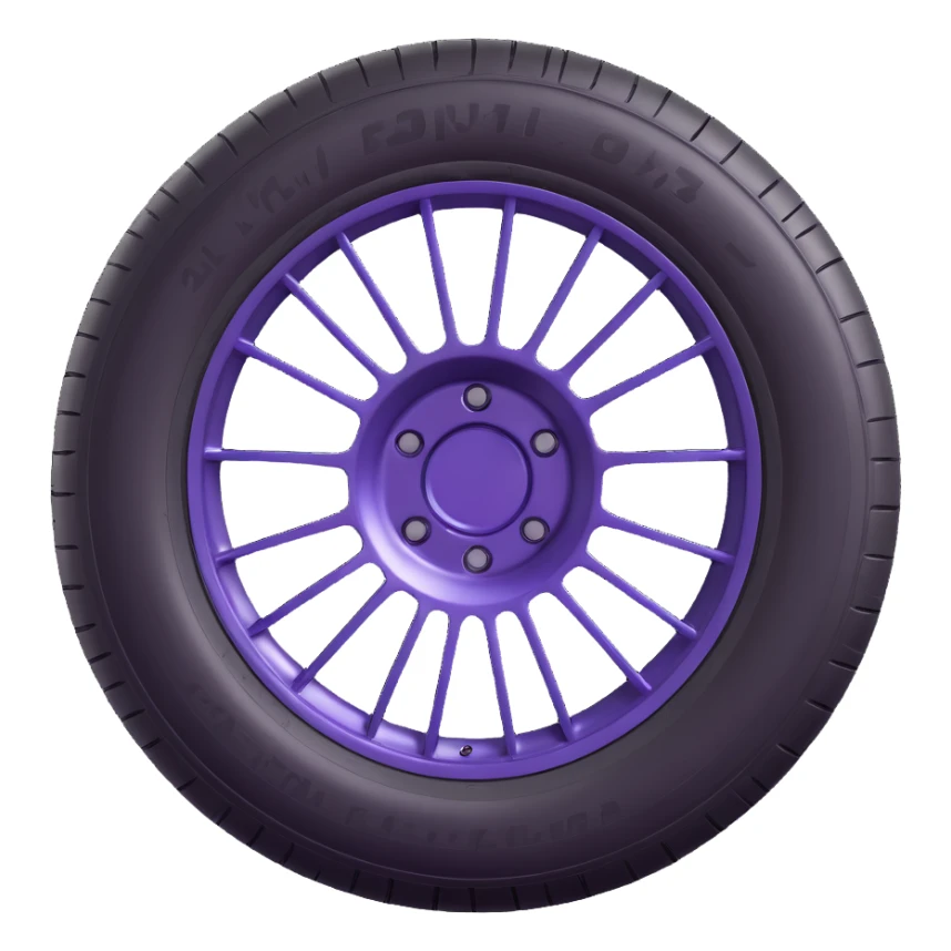 Make a tire emoji that looks exactly like the reference image, in iOS emoji style. 3D, shiny, smooth gradients, soft shadows, realistic tire texture, classic emoji look. sticker