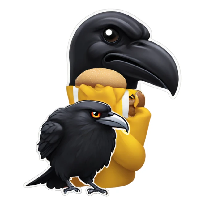 Steelers eating a raven sticker