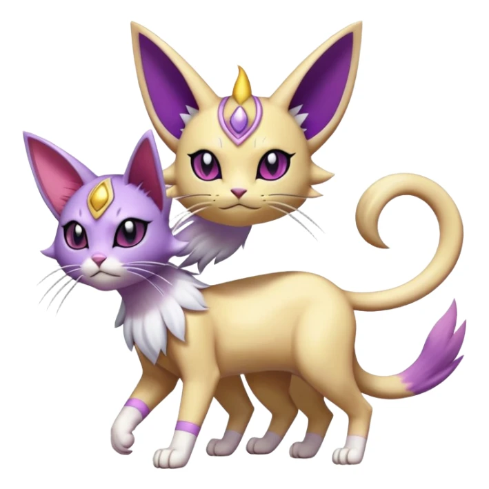 Meowth-Espeon-Pokémon-Fakémon-hybrid-creature (full body) sticker
