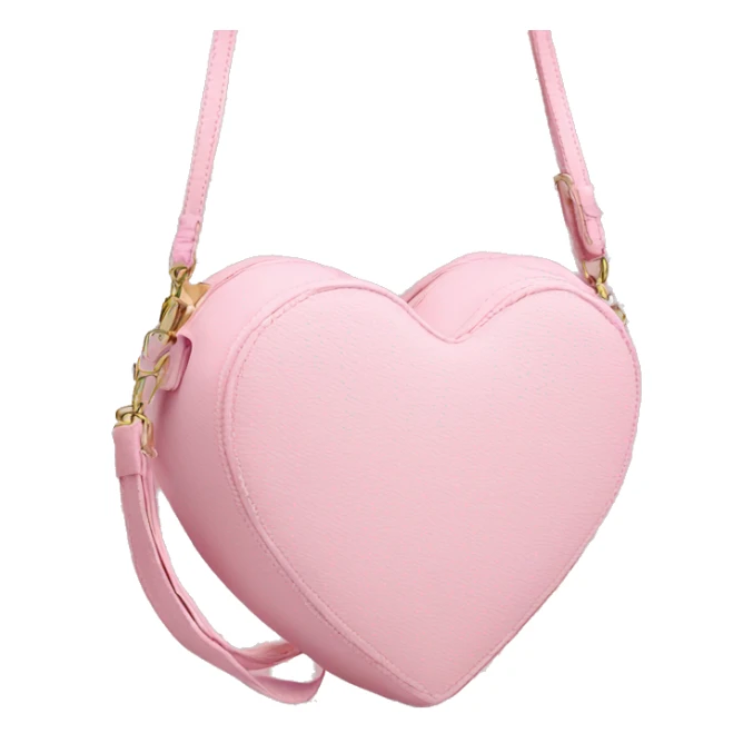 Baby pink heart shaped crossbody bag sticker