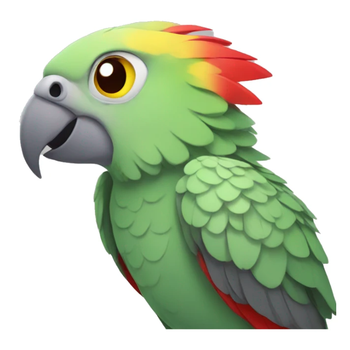 grey-green parrot with yellow head and red eyes sticker