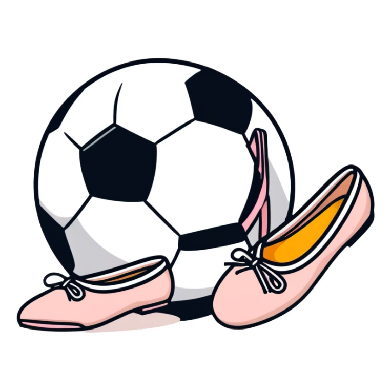 Ballet shoes and soccer ball sticker