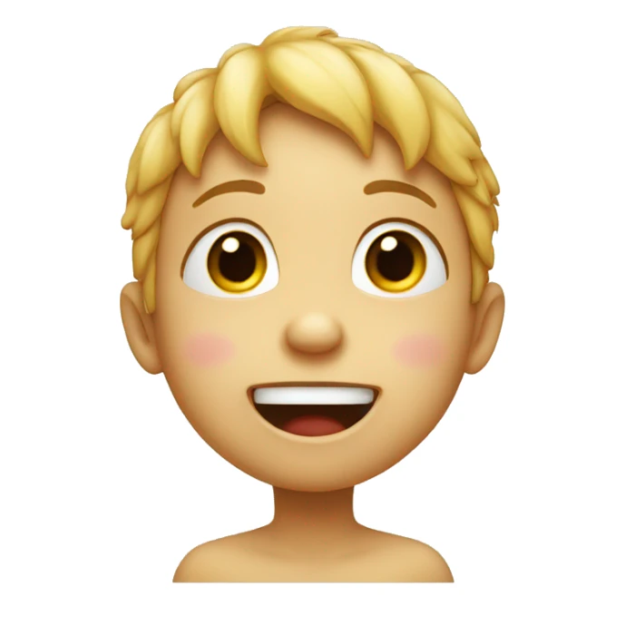 A child crying with laughter with a heart in his eyes  sticker