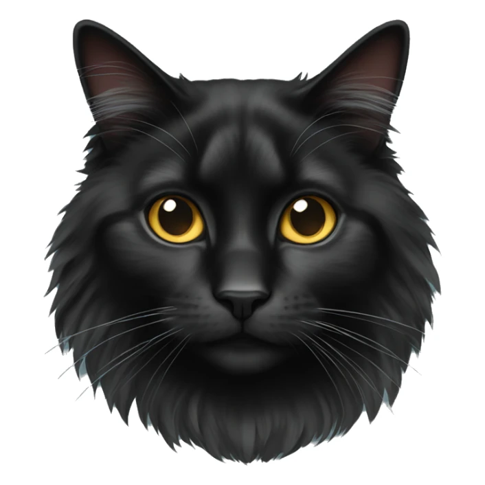 Black domestic longhair cat sticker