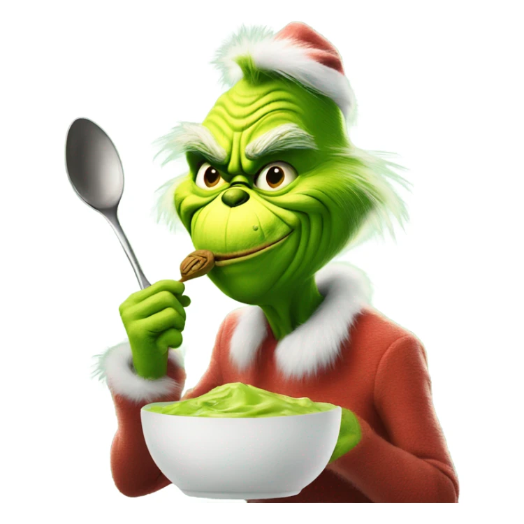 the grinch licking a spoon sticker