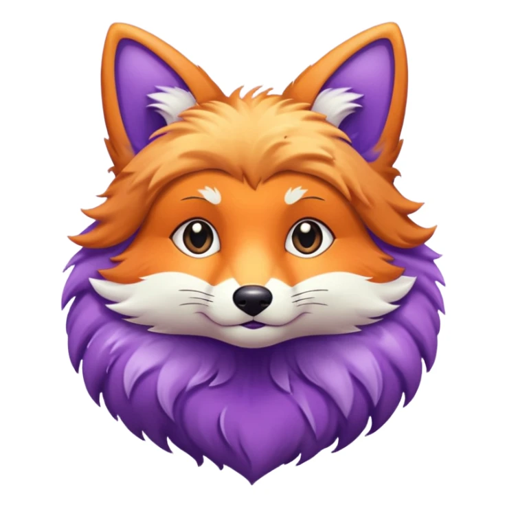 glitter purple and cian fox sticker
