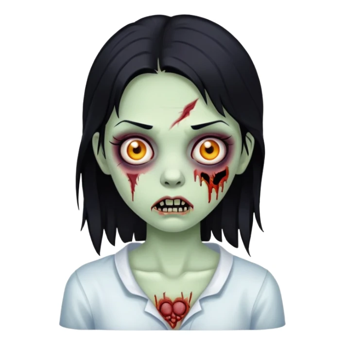 zombie girl with black hair sticker