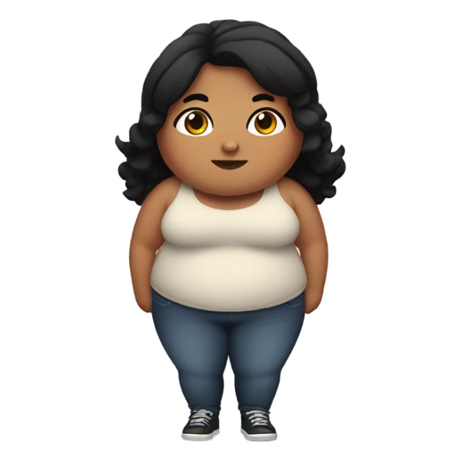 Fat girl with black hair sticker