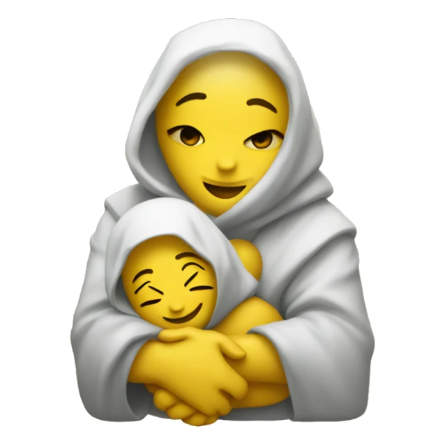 yellow emoji hugs khinkali  sticker