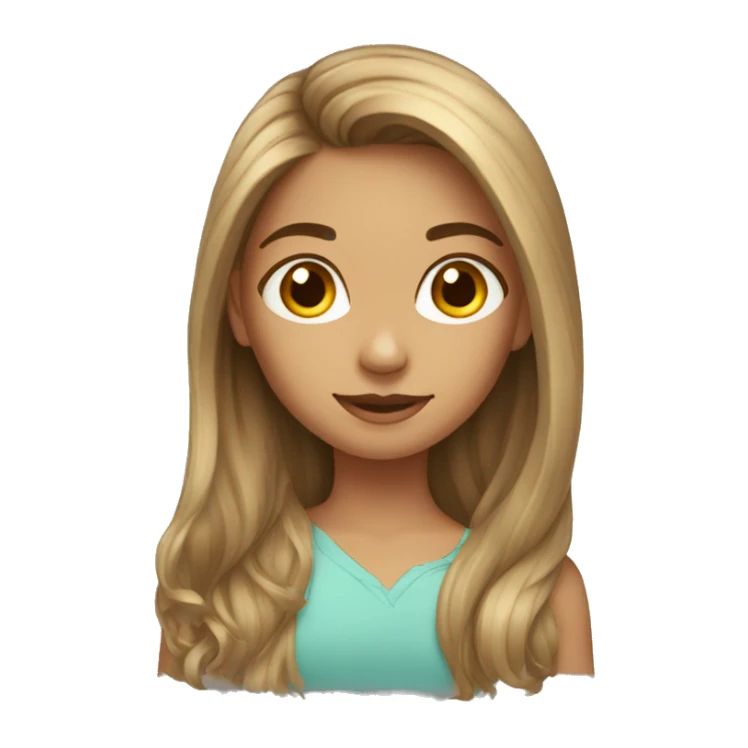 1girl,long browm hair, sticker