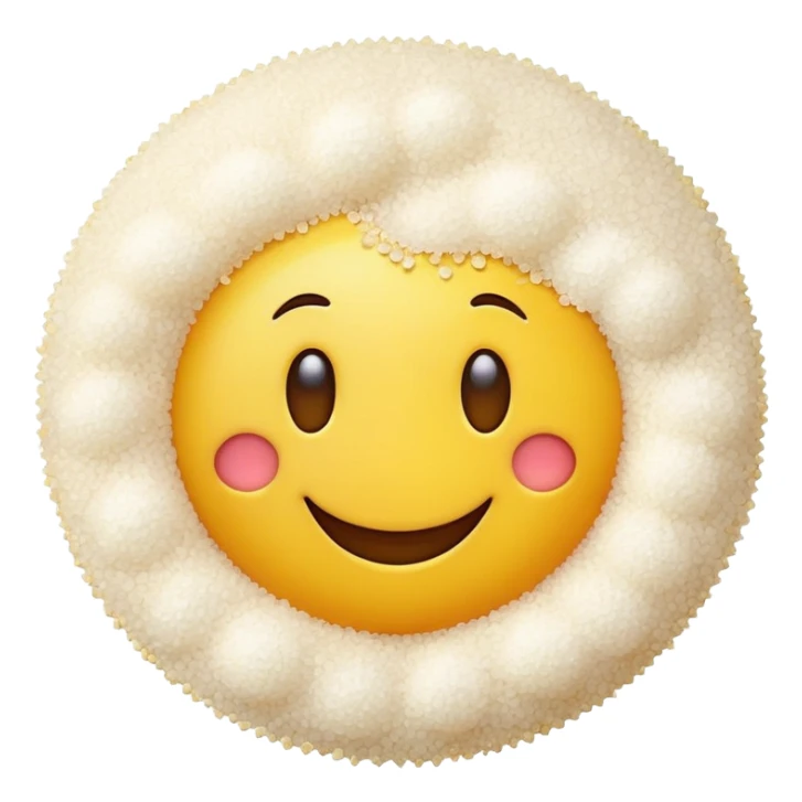 Happy emoji with big batch of salt in front of it sticker
